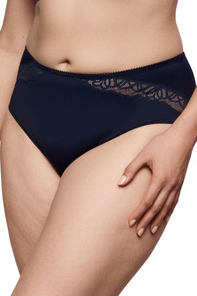 PrimaDonna Salerno Full Brief Midnight Blue Lace decorated full briefs to match with your Salerno bra. M/40 - 5XL/52 0563531-NAT