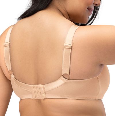 Nessa Salma UW Soft Crop Top Bra - Beige Underwired, unpadded soft cup balconnet with mesh crop top layer. 65-110, D-P SAL-555-BEZ