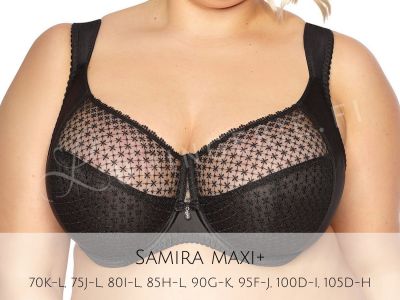 Gaia Lingerie Samira Soft Bra Black Underwired, soft cup bra with side support 65-105, D-L BS-874-CZA