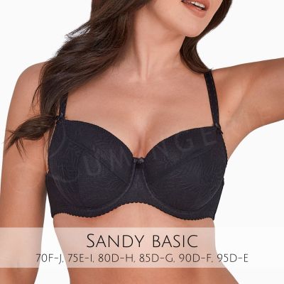 Gaia Lingerie Sandy Semi Soft Bra Black Underwired, semi soft bra 65-105, D-L BS-594-CZ2