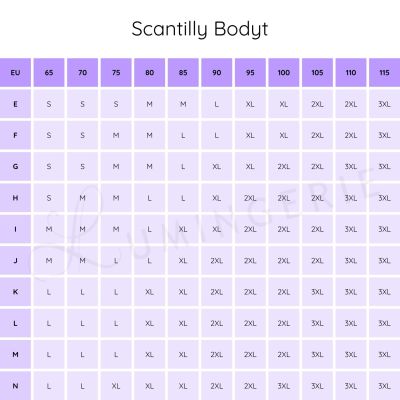 Scantilly by Curvy Kate Indulgence NW Body - Berry Purple Nonwired lace body with adjustable straps to fit UK DD-HH / EU E-L cups. S/36-38 - 3XL/56-58 ST-010704-BYP