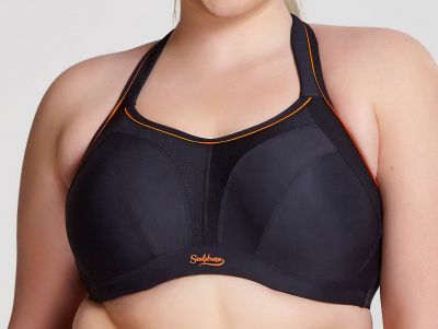 Sculptresse by Panache Sculptresse UW Non-Padded Sports Bra Black Underwired, non-padded sports bra with racerback option 75-105, D-K SCU-9441-BLK