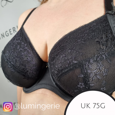 Sculptresse by Panache Roxie Plunge Bra Black Underwired, non-padded plunge bra 75-105, D-J 9586-BLK