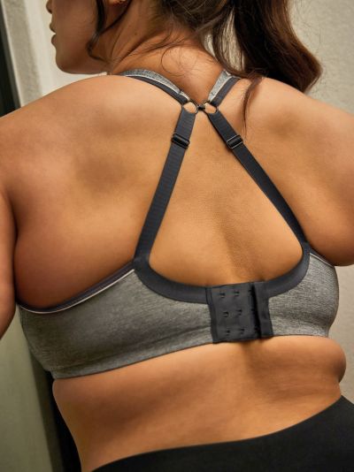 Sculptresse by Panache 9441 Activate UW Non-Padded Sports Bra Charcoal Marl Underwired, non-padded sports bra with racerback option. 75-105, D-O SCU-9441-CML