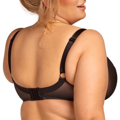 Nessa Selena Nouveau Soft UW Bra Black & Beige Underwired, unpadded soft cup balconnet with mesh and lace cups. 65-110, D-P SEN-500-B&B