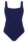 Panache Swimwear Serena UW Square Neck Swimsuit Azzurro Navy-thumb Underwired balcony swimsuit. 70-85, E-K SW1750A-AZZ