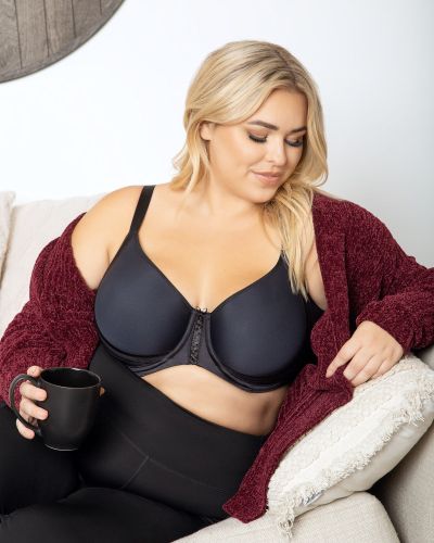 Parfait Lingerie Shea UW Spacer Bra Black Underwired seam-free t-shirt bra. 65-95, D-H P6061-BLK