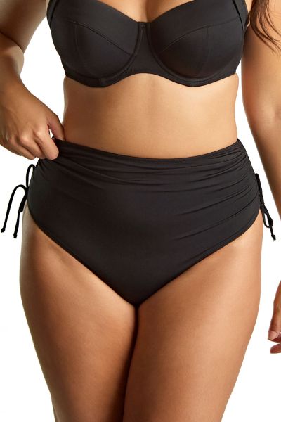 Panache Swimwear Signature Midi Gather Brief Black  34-46 SW2049-BLK