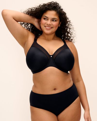 Elomi Smooth UW Non-Padded Moulded Bra - Black Underwired, non-padded, moulded t-shirt bra. 70-110, E-M EL4301-BLK