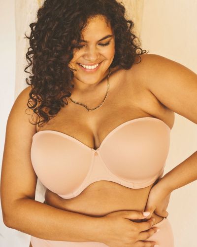 Elomi Smooth UW Strapless Multiway Bra - Sahara Underwired, moulded strapless bra with multiway straps. 70-100, E-M EL4300-SAH
