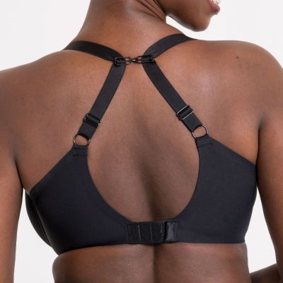 Curvy Kate Smoothie UW Spacer T-shirt Bra Black Underwired, seamfree t-shirt bra with racerback option. 65-105, E-M CK-072-104-BLK