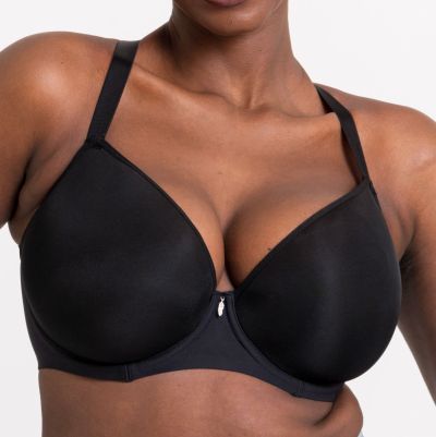 Curvy Kate Smoothie UW Spacer T-shirt Bra Black Underwired, seamfree t-shirt bra with racerback option. 65-105, E-M CK-072-104-BLK