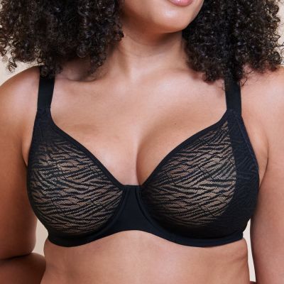 Curvy Kate Smoothie Lace UW Moulded Balcony Bra - Black Underwired, moulded stretch lace bra with seamfree wings. 65-105, E-M CK-106103-BLK