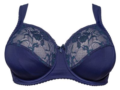 Plaisir Sofia Full Cup Bra Dark Blue Underwired, non padded, stretch lace full cup bra 80-110 D-I 1125-17/DAB