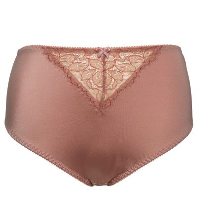 Plaisir Sofia Midi Briefs Ancient Rose Normal high waist brief with lace at front. 42-54 145-ANR