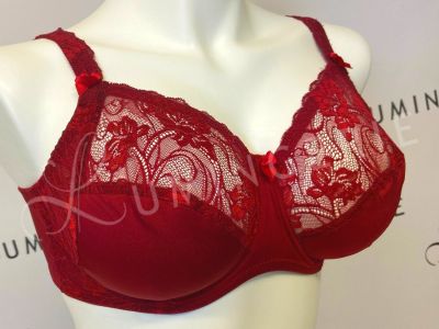 Plaisir Sofia Full Cup Bra Red Rumba Underwired, non padded, stretch lace full cup bra 80-105 D-H 1130-RMB