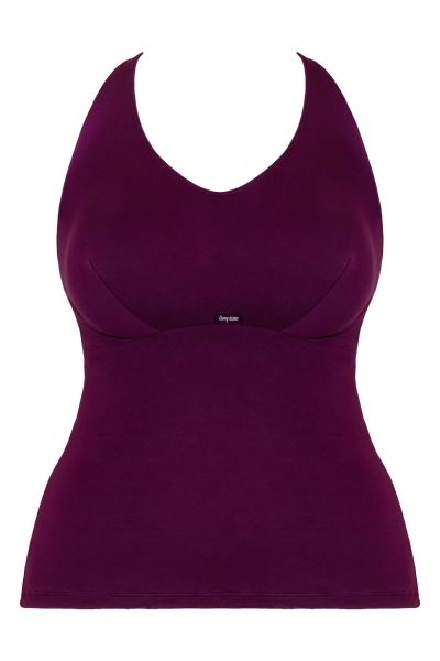 Curvy Kate Softease Vest Top Fig Wireless vest top with in-built cup 65-90 E/F - M/N CN-054-322-FIG