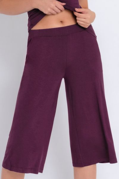 Curvy Kate Softease Cropped Pyjama Pant Fig Wide legged, cropped pyjama and lounge pants. S-XL CN-054-328-FIG