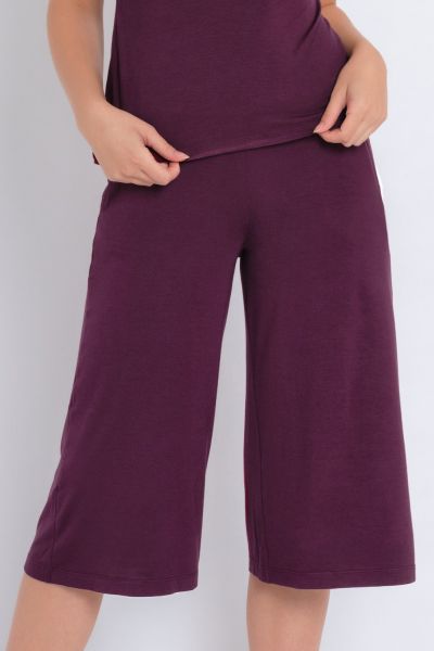 Curvy Kate Softease Cropped Pyjama Pant Fig Wide legged, cropped pyjama and lounge pants. S-XL CN-054-328-FIG