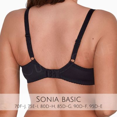 Gaia Lingerie Sonia Semi Soft Bra Black Underwired, semi soft bra. 70-105, D-L BS-1058-CZA