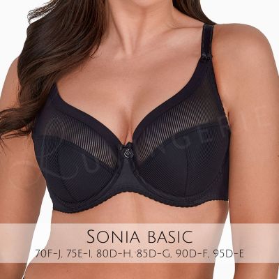 Gaia Lingerie Sonia Semi Soft Bra Black Underwired, semi soft bra. 70-105, D-L BS-1058-CZA