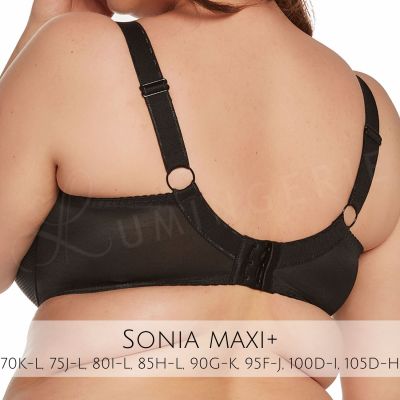 Gaia Lingerie Sonia Semi Soft Bra Black Underwired, semi soft bra. 70-105, D-L BS-1058-CZA