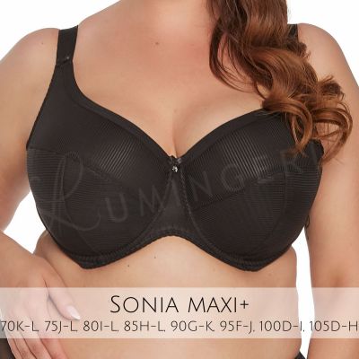 Gaia Lingerie Sonia Semi Soft Bra Black Underwired, semi soft bra. 70-105, D-L BS-1058-CZA
