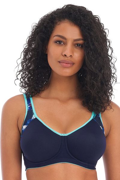 Freya Active Sonic UW Moulded Sports Bra Nightshade Underwired spacer foam padded sports bra with convertible straps 65-90, D-K AC4892-NIE