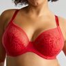 Sculptresse by Panache Sophia UW Stretch Lace Plunge Bra - Red-thumb Underwired, non-padded stretch lace plunge bra. 75-105, F-L 11196-RED