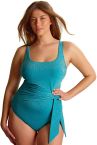 Panache Swimwear Sparkle UW Balcony Swimsuit - Teal-thumb Underwired balcony swimsuit with an oversized bow at waist. 70-85, F-M SW2050A-TEL