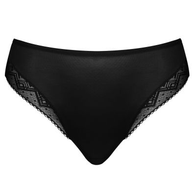 Curvy Kate Spotlight Full Brief Black Midi briefs with lace stretch lace inserts. S/34-36 - 2XL/50 CK115220-BLK