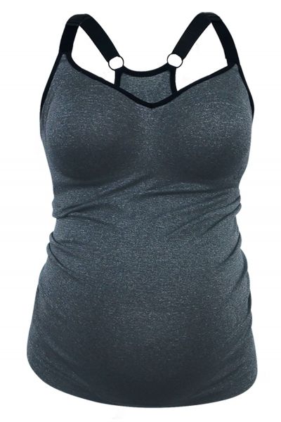 Cake Maternity  Sugar Candy Essential Everyday Tank Top Charcoal Wirefree, seamless tank top XS-XXL (65-100, G-L) 41-8012-59