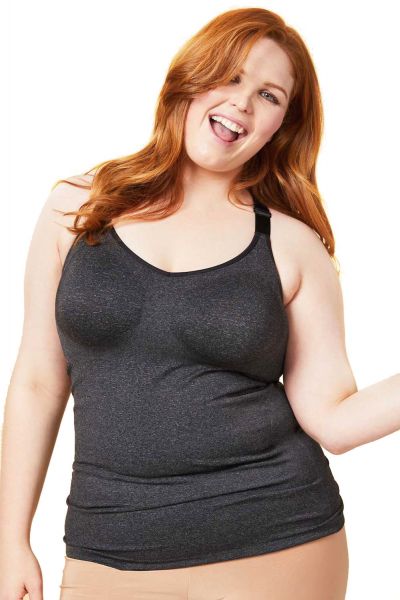 Cake Maternity  Sugar Candy Essential Everyday Tank Top Charcoal Wirefree, seamless tank top XS-XXL (60-90, F-K) 41-8012-59