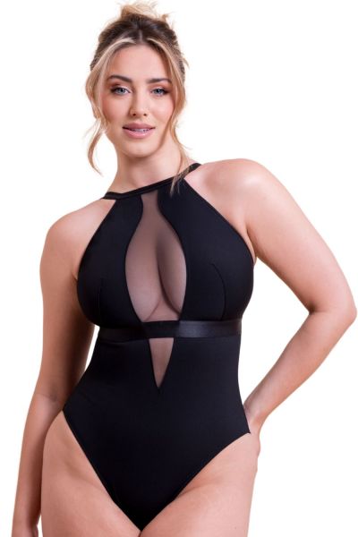 Scantilly by Curvy Kate Swerve NW Mesh Body - Black Nonwired mesh body with adjustable straps to fit EU E-L cups. S/36-38 - 2XL/52-54 ST040744-BLK