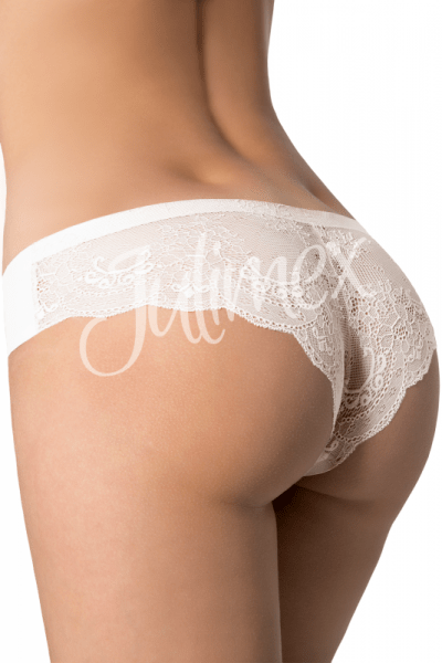 Julimex Tanga Panty White Lace back brazilian brief S-XL TNG-100/BIALE