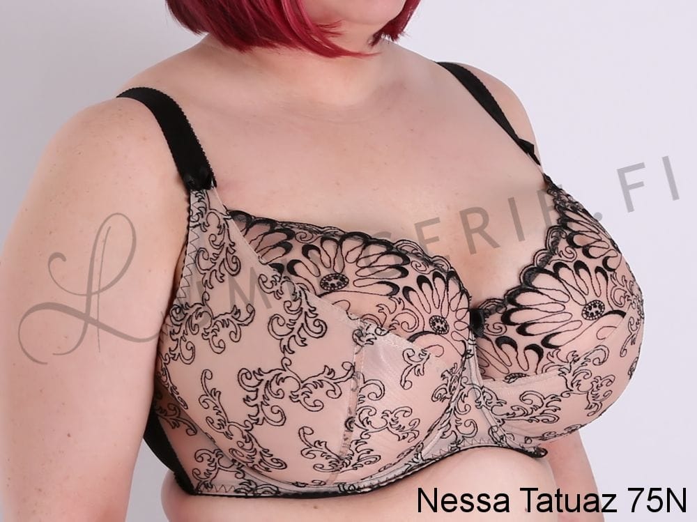 Nessa Tatuaz Soft Bra Black & Copper  Lumingerie bras and underwear for  big busts