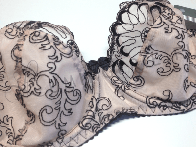Nessa Tatuaz Soft UW Bra Beige & Black Underwired, unpadded soft cup lace balconnet 65-110, D-O TAT-N500-B&B