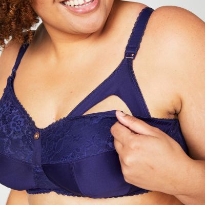Cake Maternity  Tea Non Wired Full Cup Nursing Bra Navy Non-wired lace detailed drop cup nursing bra 70-95, E-L 21-1035-25