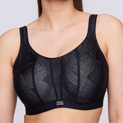 PrimaDonna The Game UW Sports Bra Black Underwired sports bra with racerback option 70-95, D-H 6000510-ZWA
