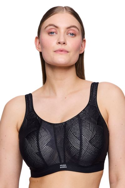 PrimaDonna The Game UW Sports Bra Black Underwired sports bra with racerback option 70-95, D-H 6000510-ZWA