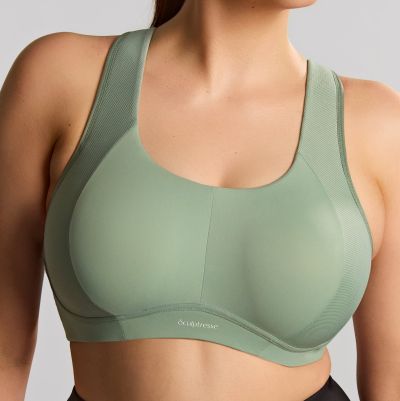 Panache Sport 9443 Thrive UW Non-Padded Sports Bra - Pale Green Underwired, non-padded sports bra with racerback option. 75-105, E-O SCU-9443-PAN