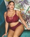 Elomi Tiernie Non-Wired Bralette - Tibetan Red-thumb Non-wired, non-padded soft mesh and lace bralette. 70-100, E/F - M/N EL303317-TIB