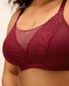 Elomi Tiernie Non-Wired Bralette - Tibetan Red-thumb Non-wired, non-padded soft mesh and lace bralette. 70-100, E/F - M/N EL303317-TIB