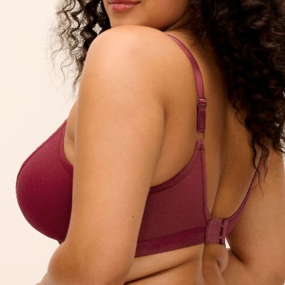 Elomi Tiernie Non-Wired Bralette - Tibetan Red Non-wired, non-padded soft mesh and lace bralette. 70-100, E/F - M/N EL303317-TIB
