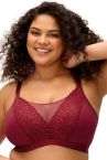 Elomi Tiernie Non-Wired Bralette - Tibetan Red-thumb Non-wired, non-padded soft mesh and lace bralette. 70-100, E/F - M/N EL303317-TIB