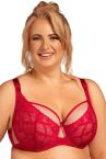 Nessa Tiffany UW Soft Bra - Lipstick Red-thumb Underwired non-padded balconnet with double layer mesh and stretch lace cups. 65-100, E-O TIF-550-RED