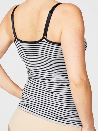 Cake Maternity  Toffee Nursing Tank Top Stripe Wirefree, seamless nursing tank top S-XL (70-95, B-H) 40-8000-62