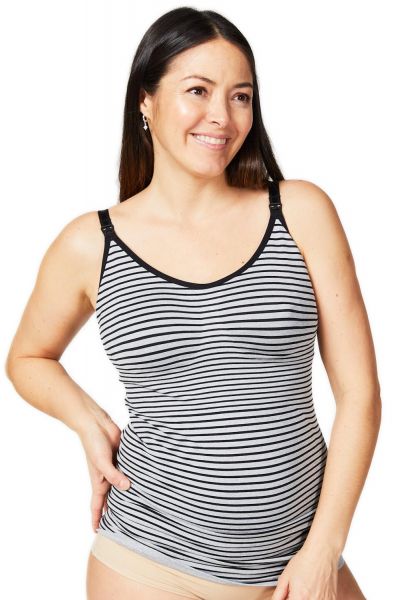 Cake Maternity  Toffee Nursing Tank Top Stripe Wirefree, seamless nursing tank top S-XL (70-95, B-H) 40-8000-62