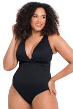 Twist & Shout Non Wired Plunge Swimsuit Black