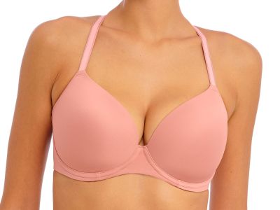 Freya Undetected UW Moulded Demi T-shirt Bra Ash Rose Underwired, padded t-shirt bra with smooth, moulded cups and convertible straps. 60-85, D-L AA401708-ASE